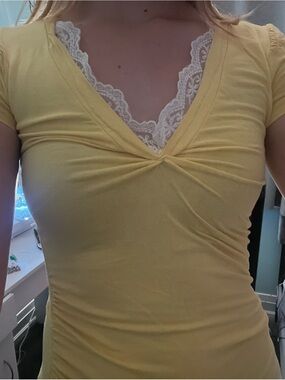 Handmade yellow laced top